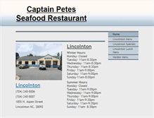 Tablet Screenshot of captainpetesseafood.com